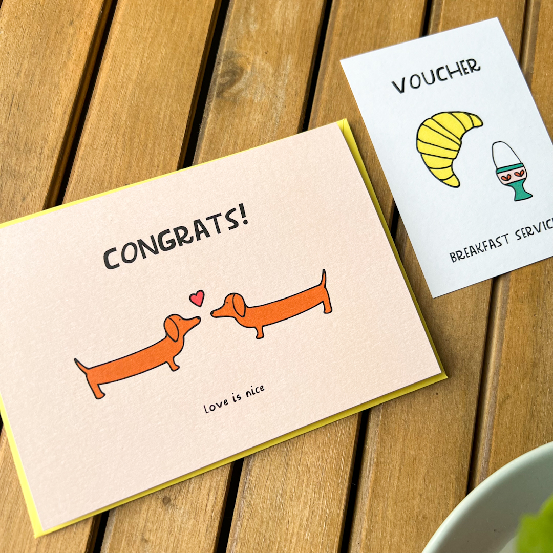 Wenskaart Congrats Dogs 2 Wenskaart Congrats Dogs - Afbeelding 2