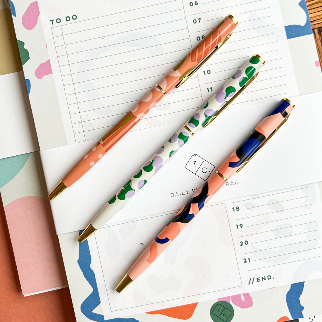 Pen Spots and Stripes 3 Pennen gekleurd