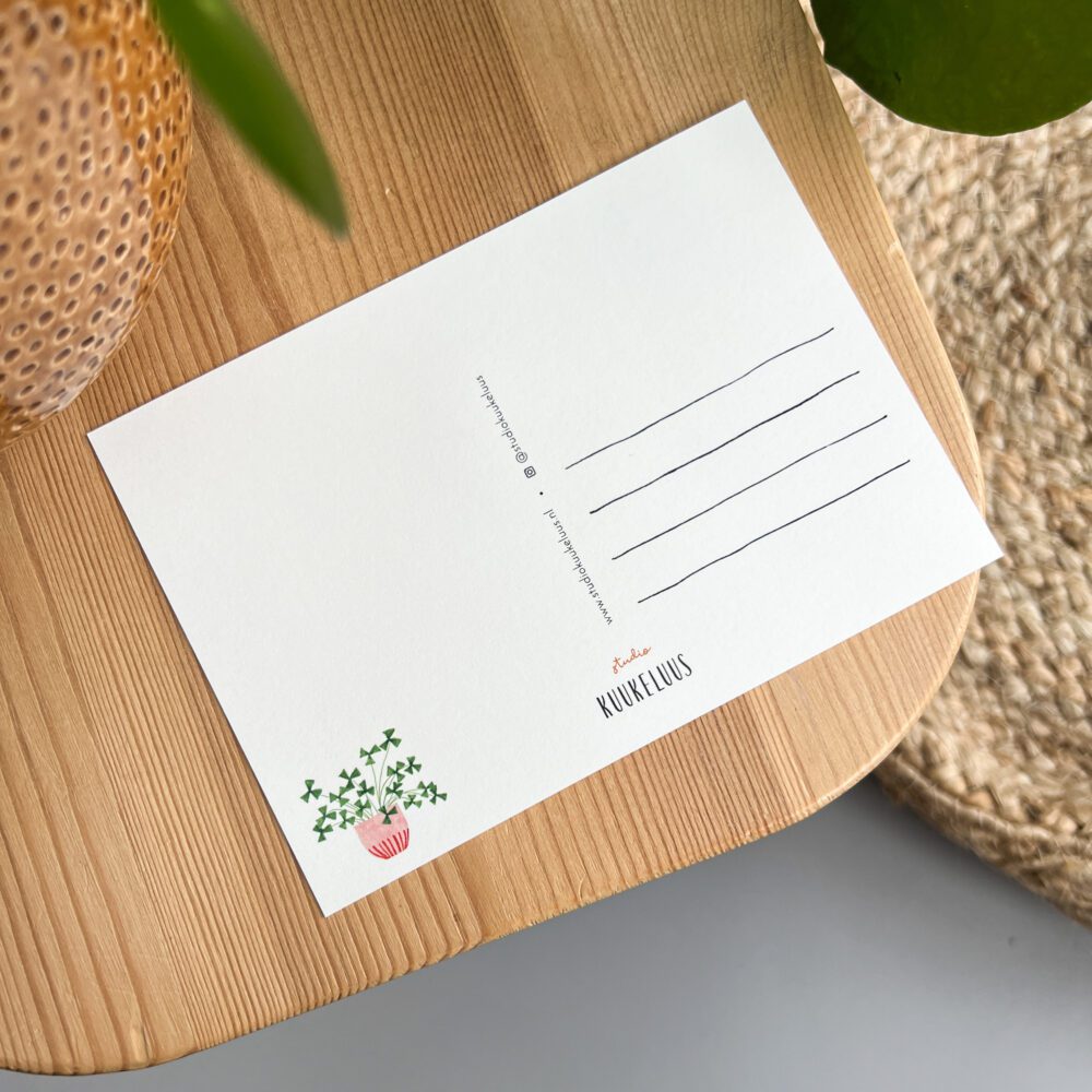 Kaartje Koffiepot Met Planten