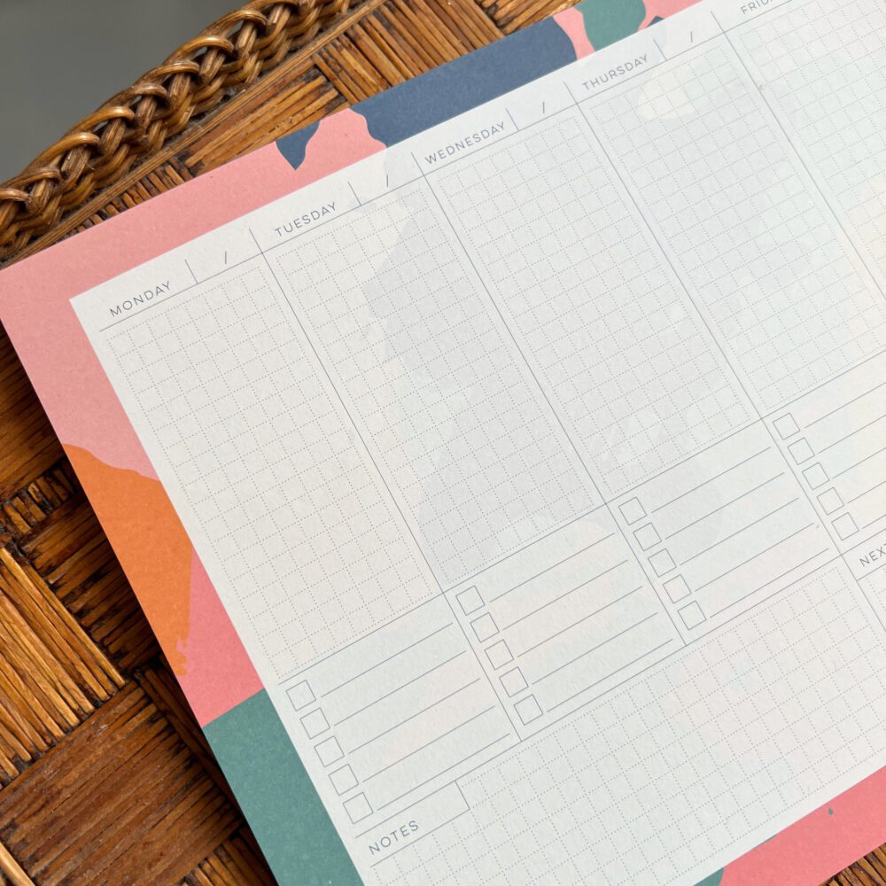 Weekplanner roze ongedateerd