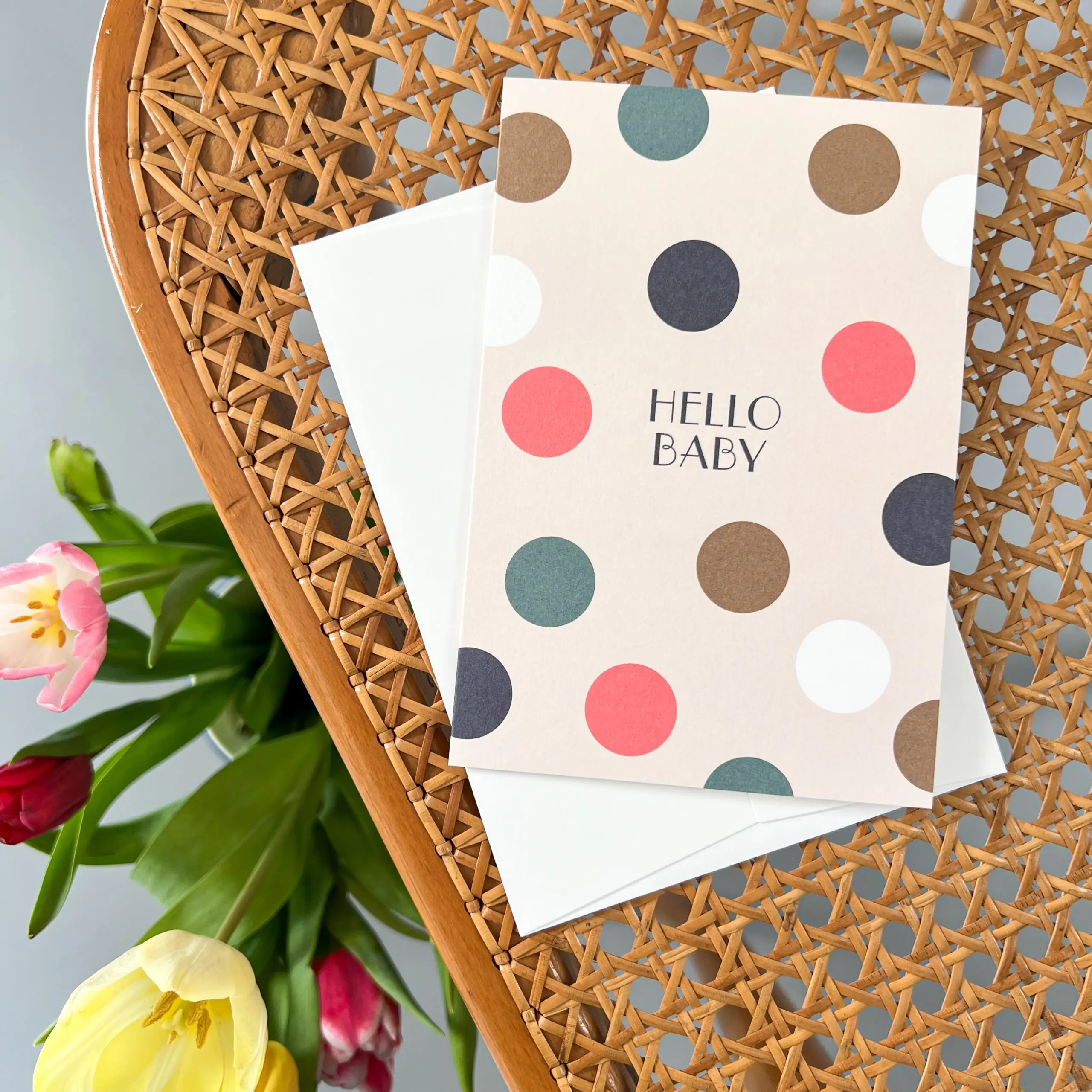 Wenskaart Polka Dots Baby 1 Wenskaart Polka Dots Baby