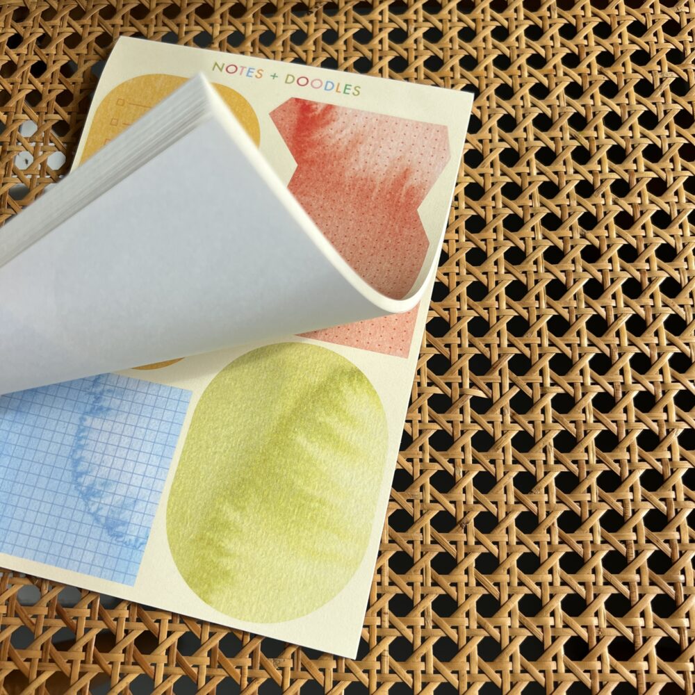 A5 notitieblok met waterverfdetails voor planning en notities