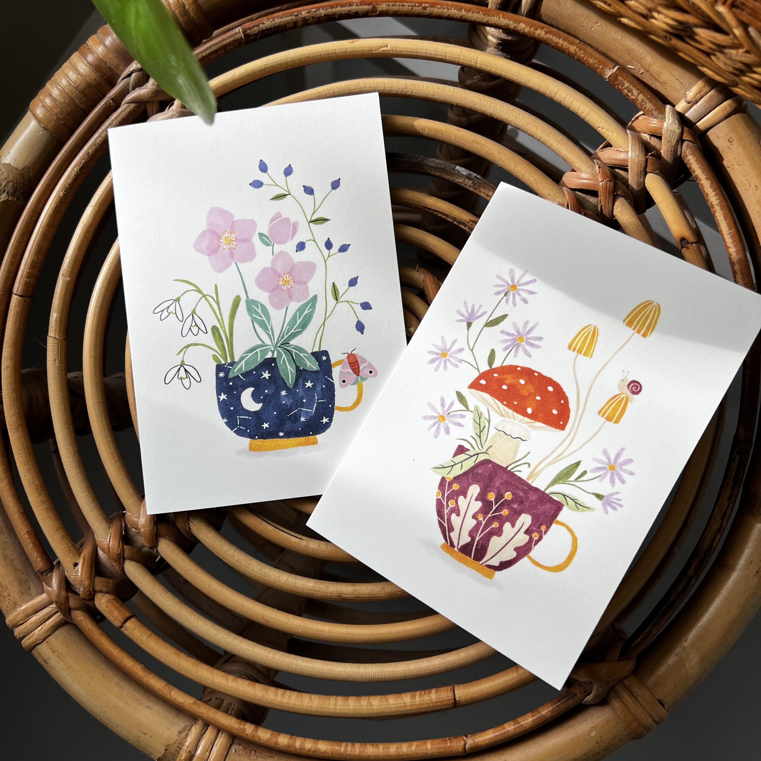 Wenskaart Kopje Herfst 4 Wenskaart Kopje Herfst en Kopje Winter